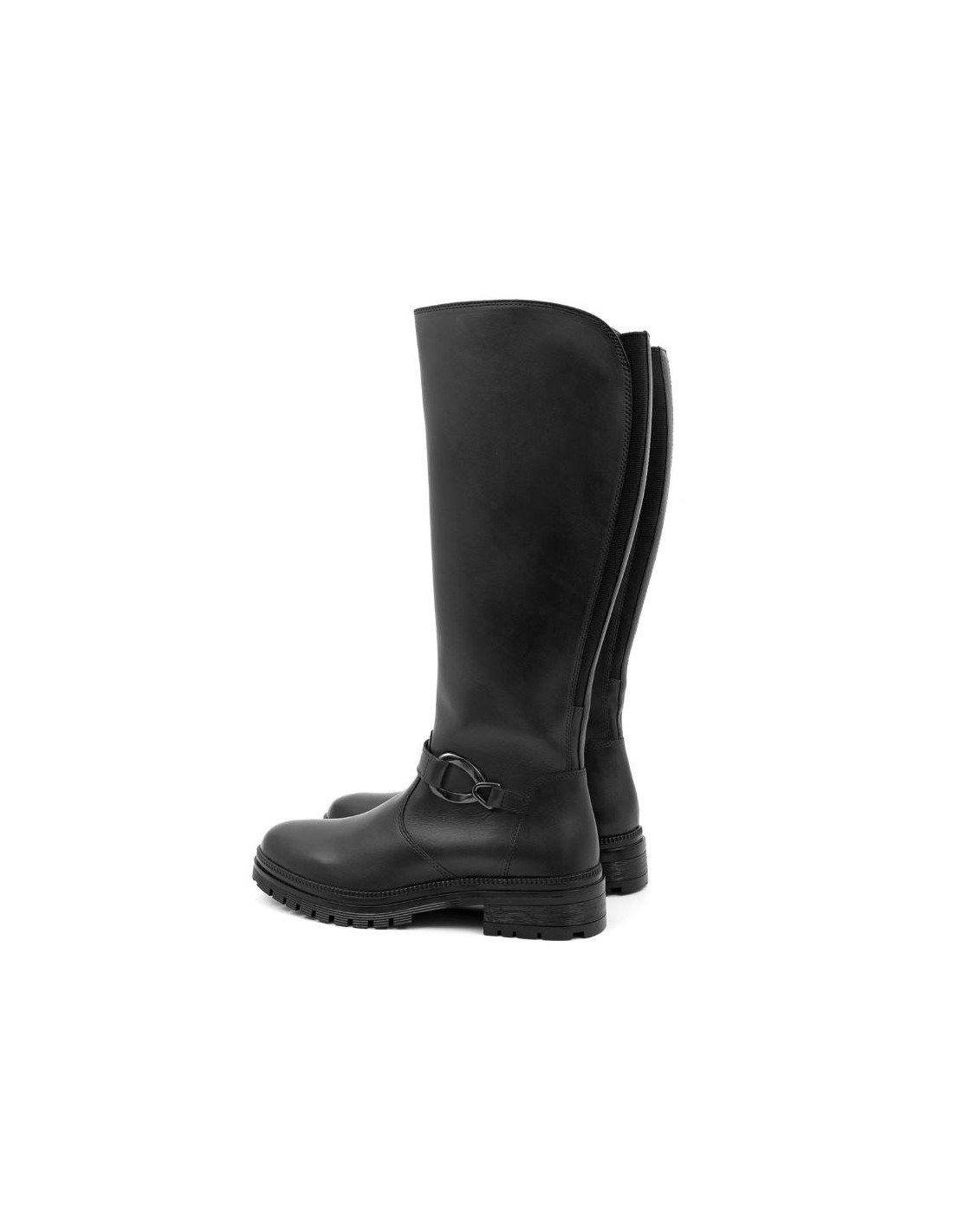 ortiz & reed Botas de mujer de piel con aplique metálico color negro W-NABUTOR-NEGRO Rebajas de fábrica