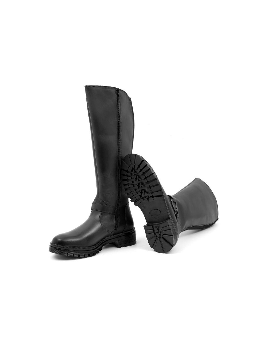 ortiz & reed Botas de mujer de piel con aplique metálico color negro W-NABUTOR-NEGRO Rebajas de fábrica