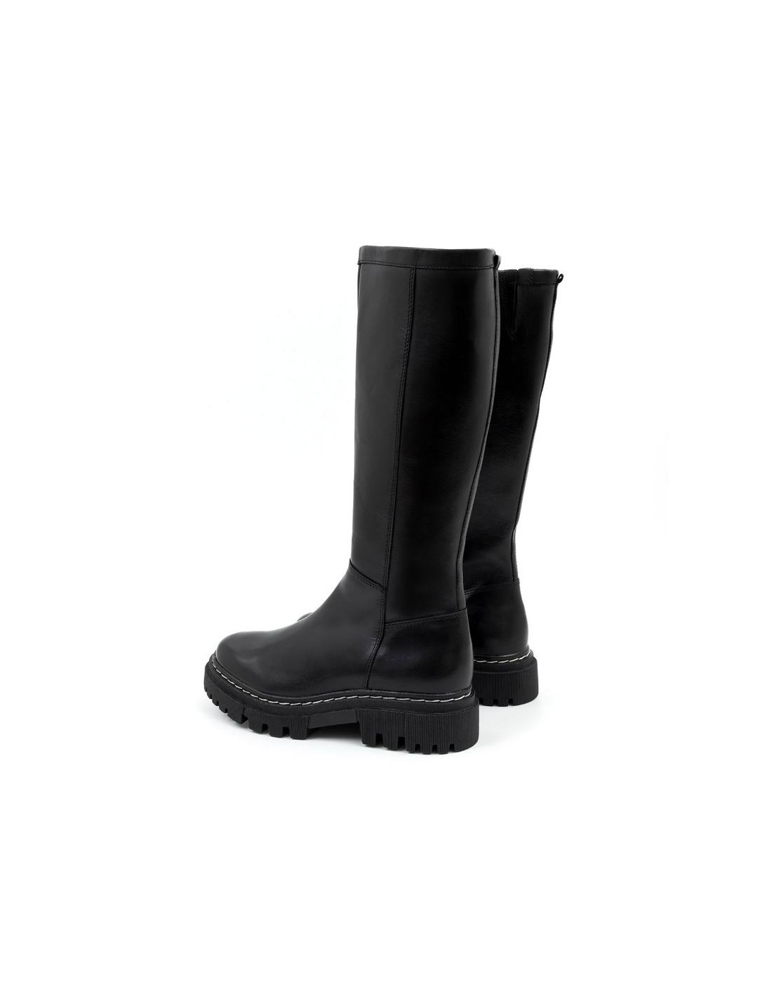 ortiz & reed Botas de mujer de piel con costura en contraste color negro W-ORELO-NEGRO Los más vendidos