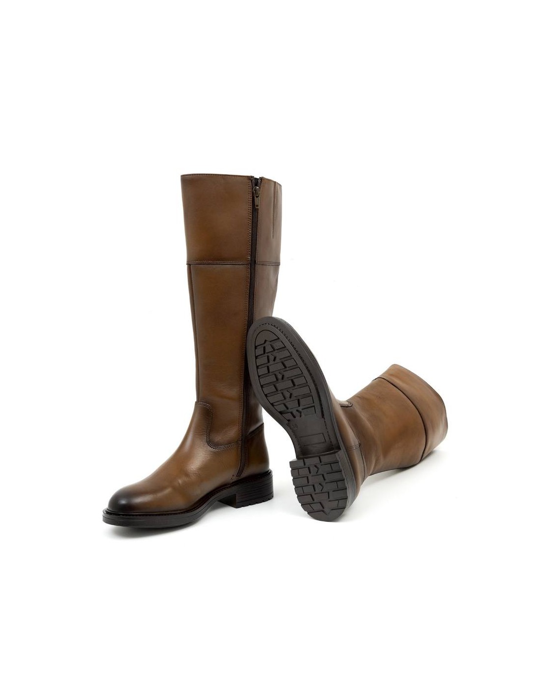 ortiz & reed Botas de mujer de piel difuminado color cuero W-NALUFA-CUERO Ventas relámpago