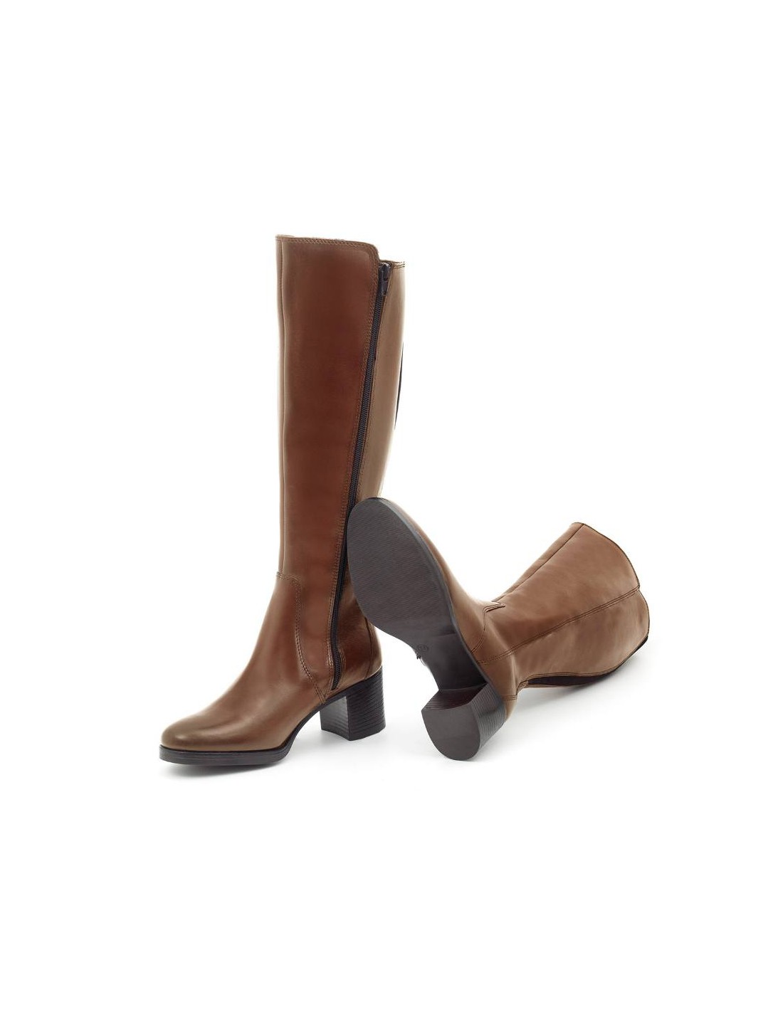 ortiz & reed Botas de mujer de piel difuminado color cuero W-NAPIOR-CUERO Descuento