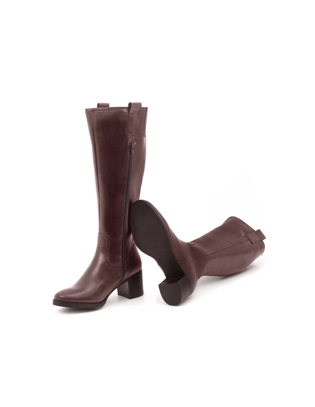 ortiz & reed Botas de mujer de piel difuminado color cuero W-NAPOLI-CUERO Tienda