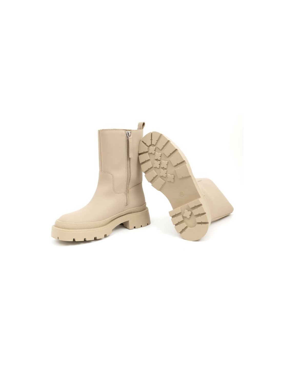 ortiz & reed Botas de mujer liso con cremallera color beige W-OLIVOR-CREMA COMPRAR AHORA