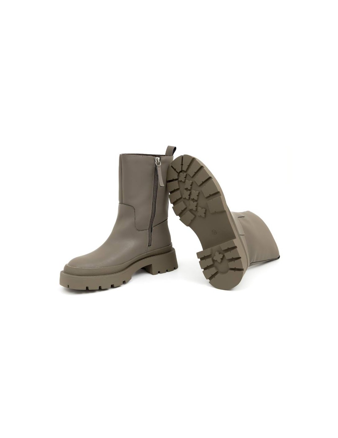 ortiz & reed Botas de mujer liso con cremallera color verde W-OLIVOR-KAKI ÚLTIMAS EDICIONES