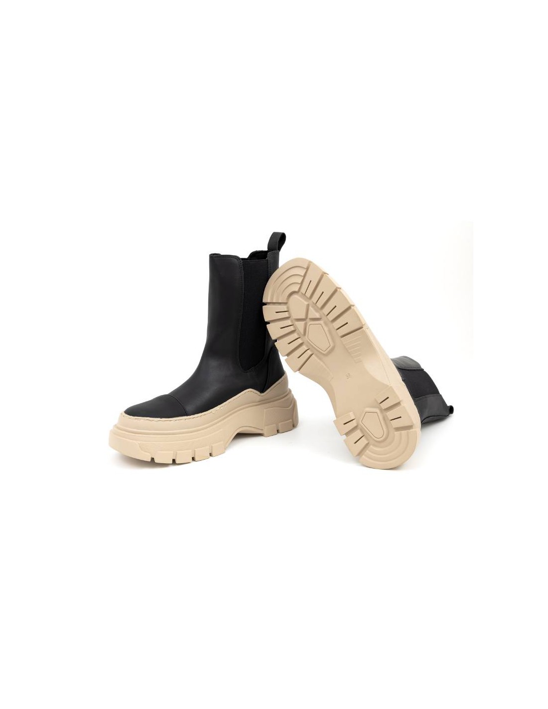 ortiz & reed Botas de mujer liso liso color negro W-OLUCHOR-NEGRO-BEIGE Último día