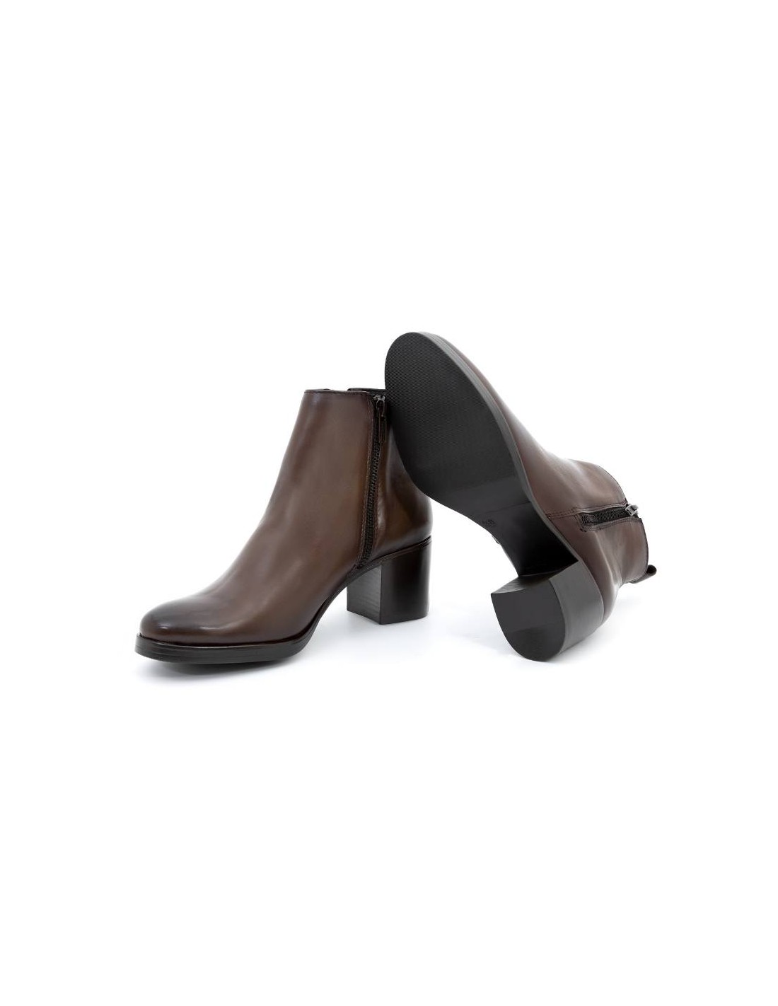 ortiz & reed Botines de mujer de piel acabado a mano color cuero W-NIFE-CUERO Tienda de fábrica