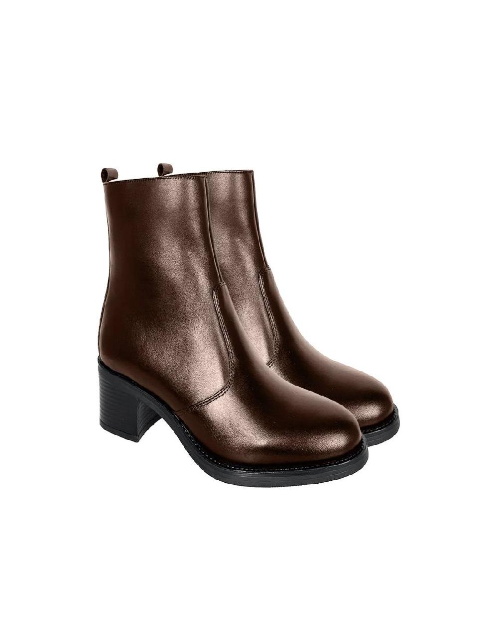 ortiz & reed Botines de mujer de piel acabado a mano color marrón W-AMELIOR-BROWN