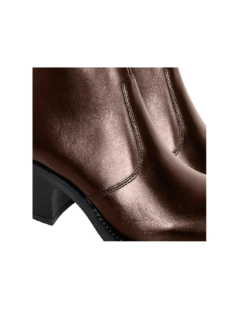 ortiz & reed Botines de mujer de piel acabado a mano color marrón W-AMELIOR-BROWN Precios de Black Friday