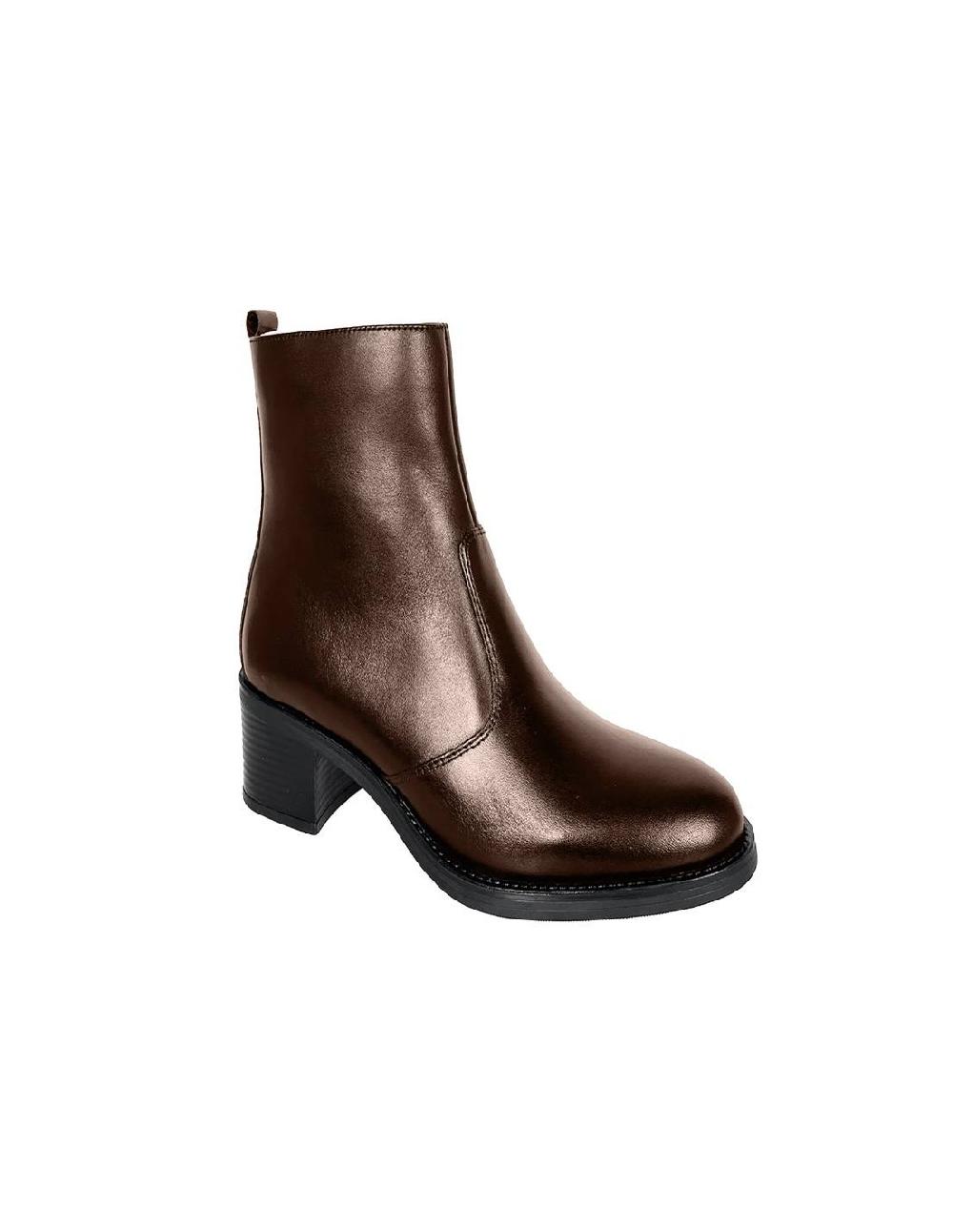 ortiz & reed Botines de mujer de piel acabado a mano color marrón W-AMELIOR-BROWN Precios de Black Friday