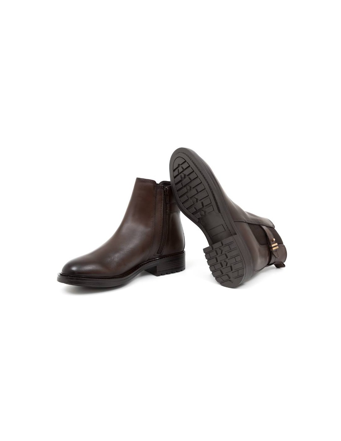 ortiz & reed Botines de mujer de piel acabado a mano color marrón W-NIBUSOR-MARRON Descuentos del mes