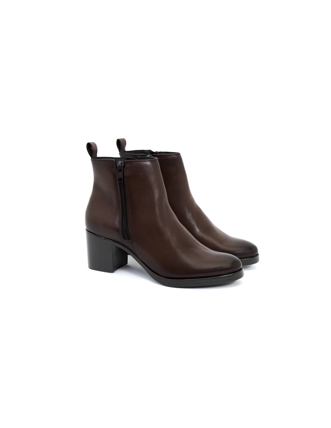 ortiz & reed Botines de mujer de piel acabado a mano color marrón W-NICTER-MARRON