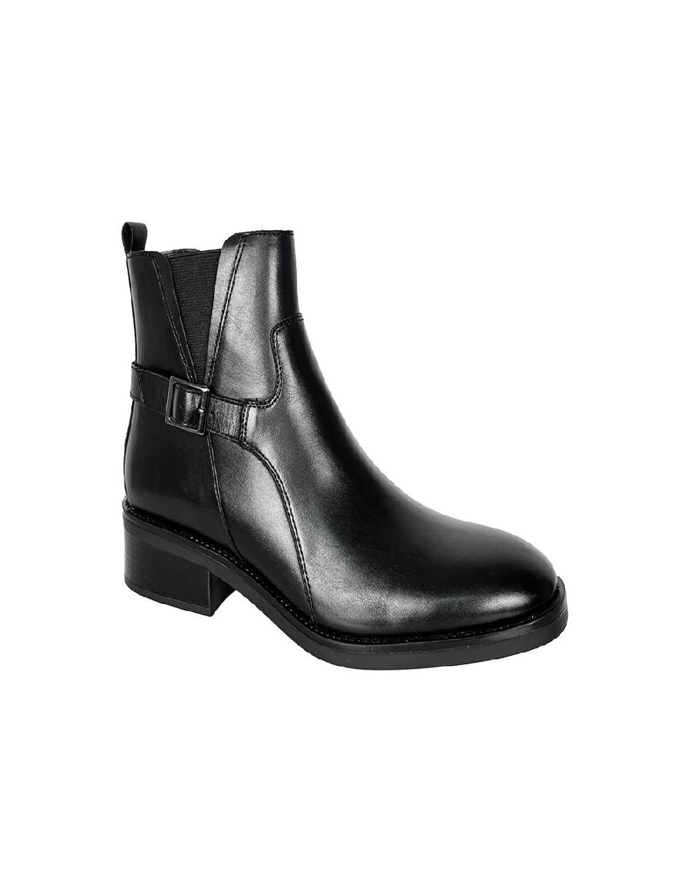 ortiz & reed Botines de mujer de piel acabado a mano color negro W-ECHAMOR-BLACK Grandes ahorros