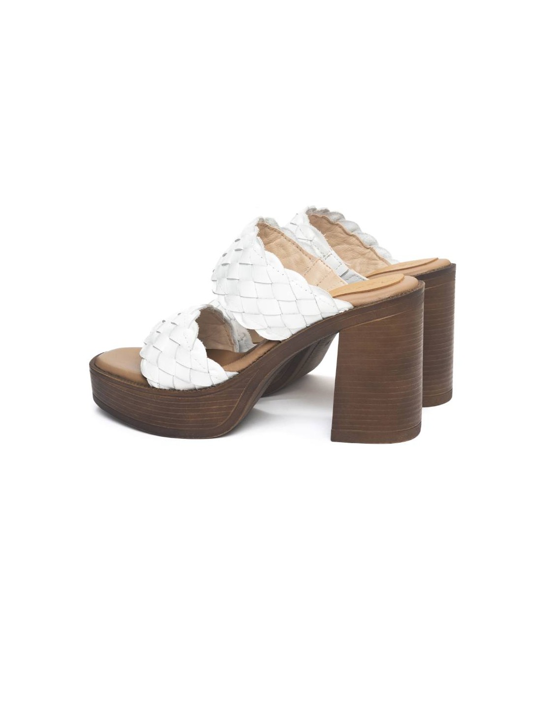 ortiz & reed Zapato de Vestir de piel trenzado color blanco W-LARA-BLANCO Mejor oferta