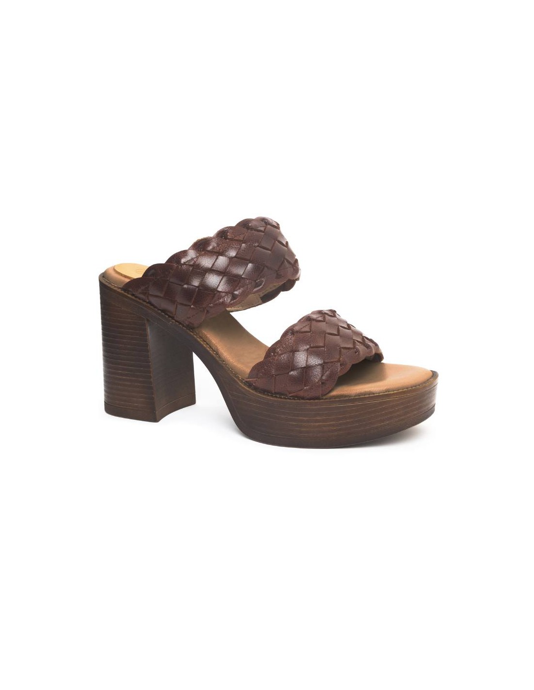 ortiz & reed Zapato de Vestir de piel trenzado color marrón W-LARA-ARENA