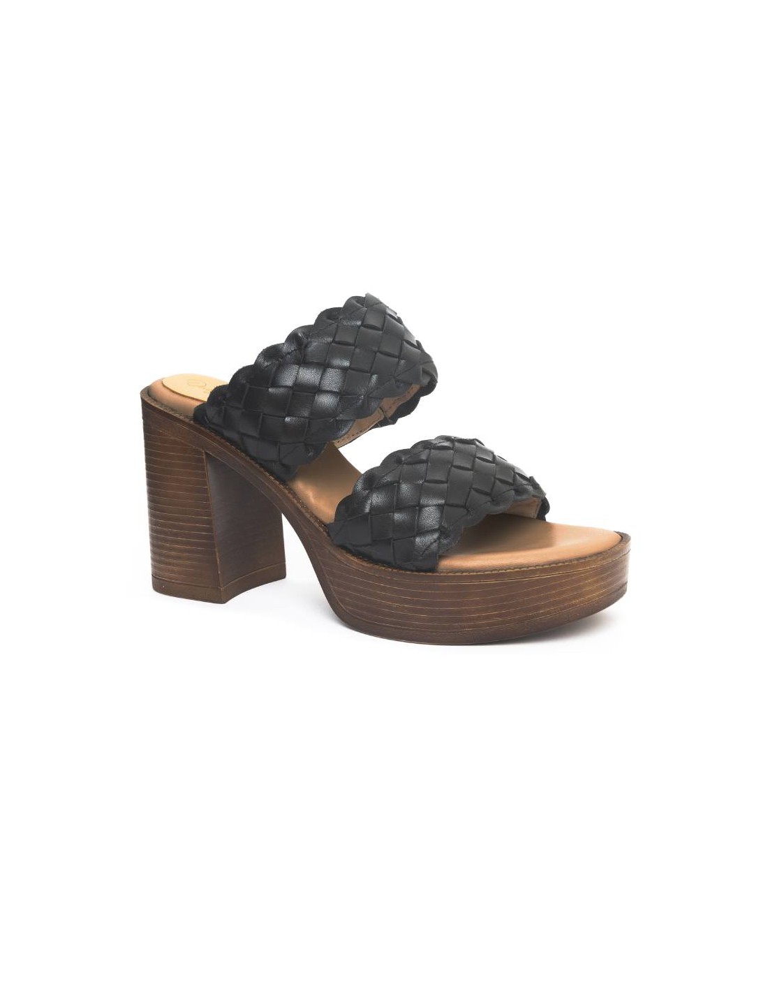 ortiz & reed Zapato de Vestir de piel trenzado color negro W-LARA-NEGRO