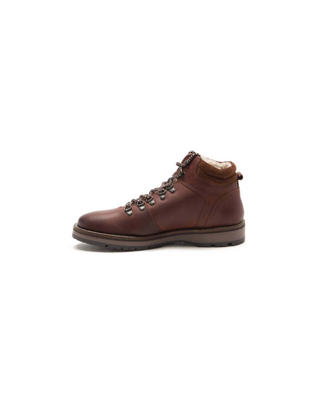 ortiz & reed Botín de piel con cremallera color marrón TRAVERO-BROWN Oferta especial