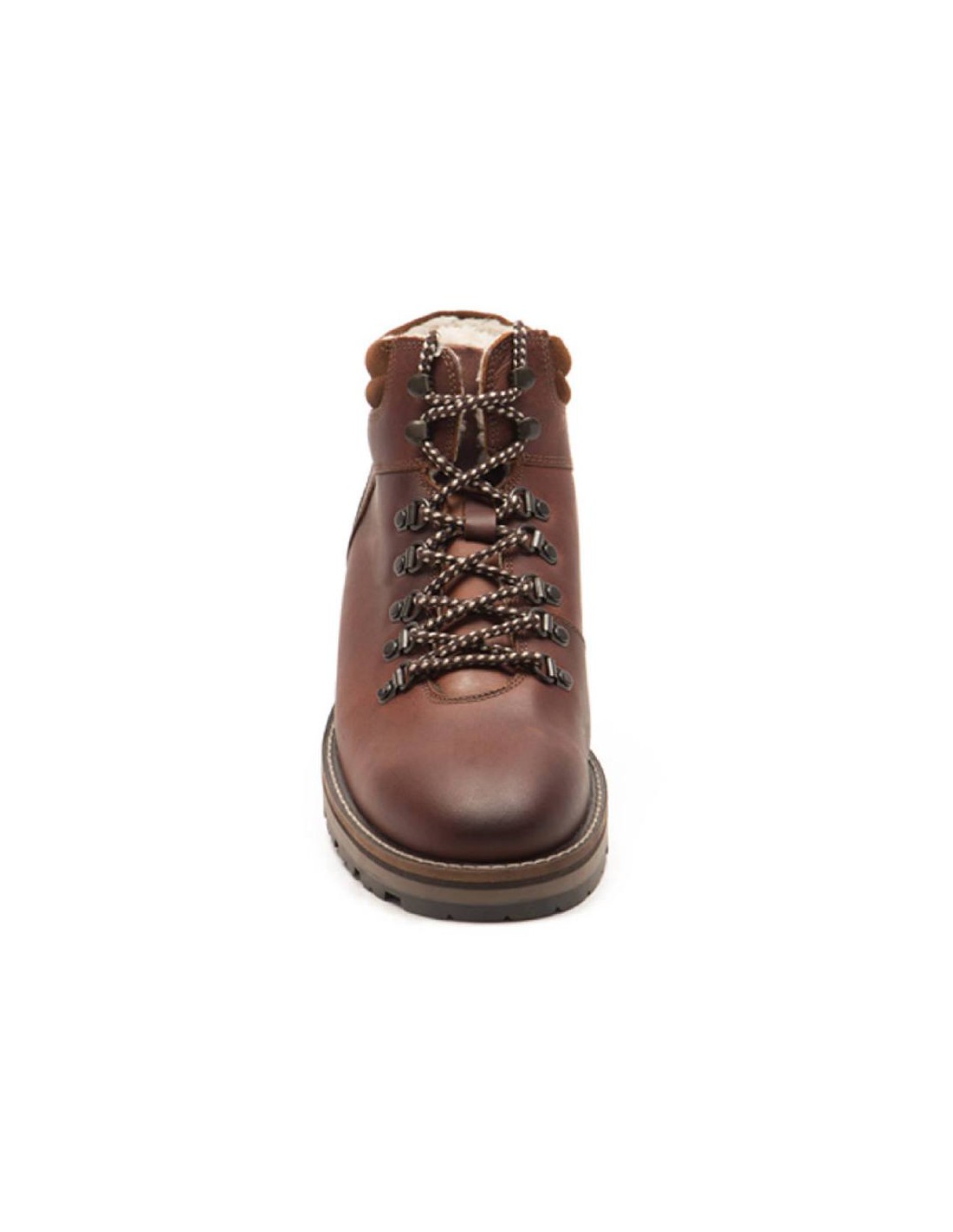 ortiz & reed Botín de piel con cremallera color marrón TRAVERO-BROWN Oferta especial