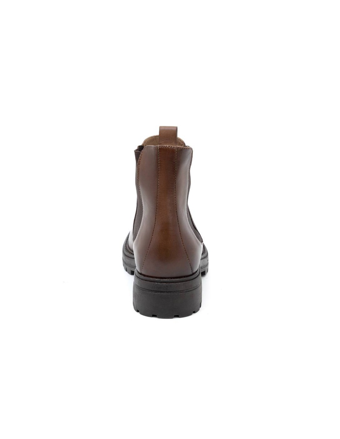 ortiz & reed Botín de piel con elástico lateral color marrón PADIK-MARRON Último día