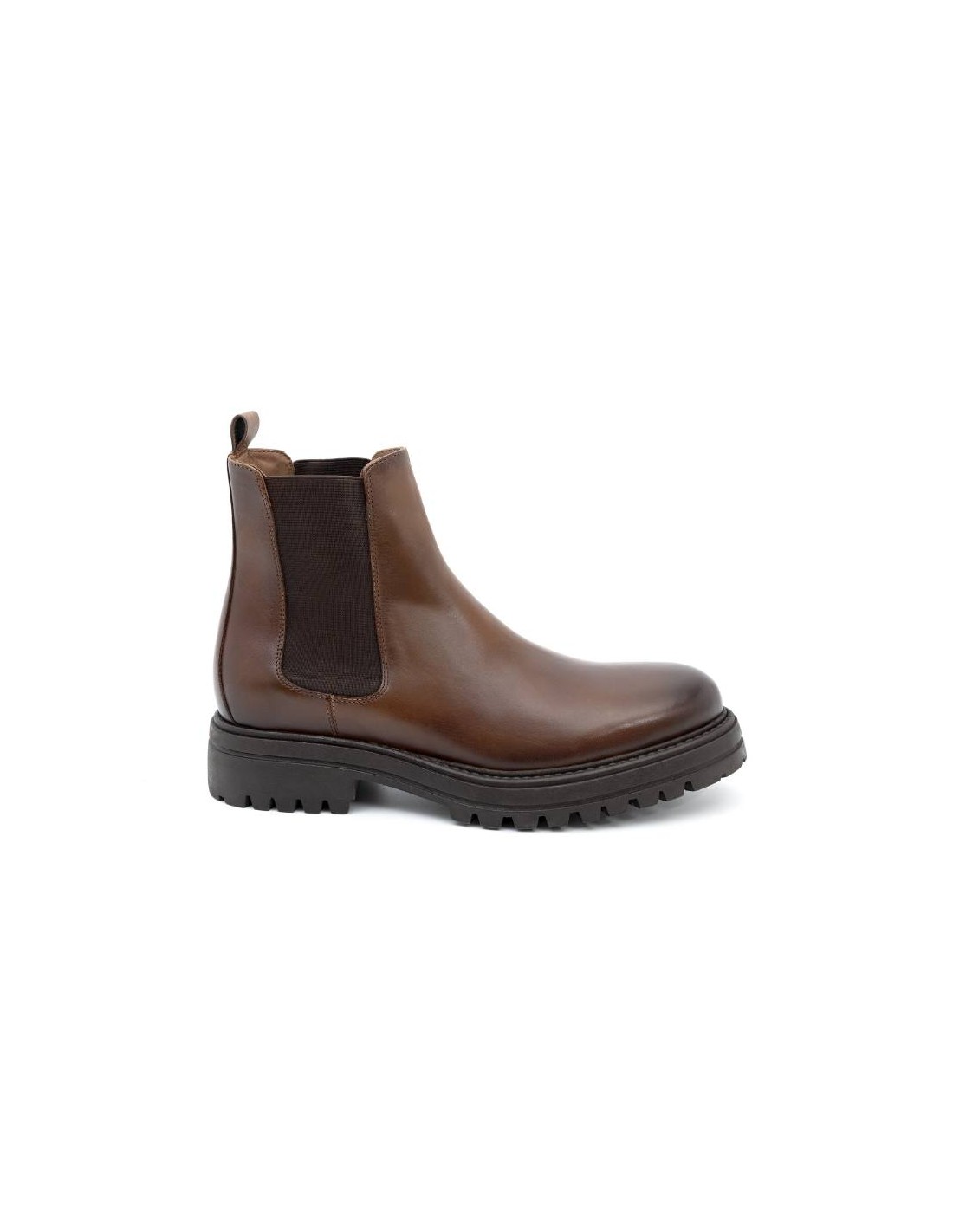 ortiz & reed Botín de piel con elástico lateral color marrón PALTIZ-MARRON Precio de fábrica