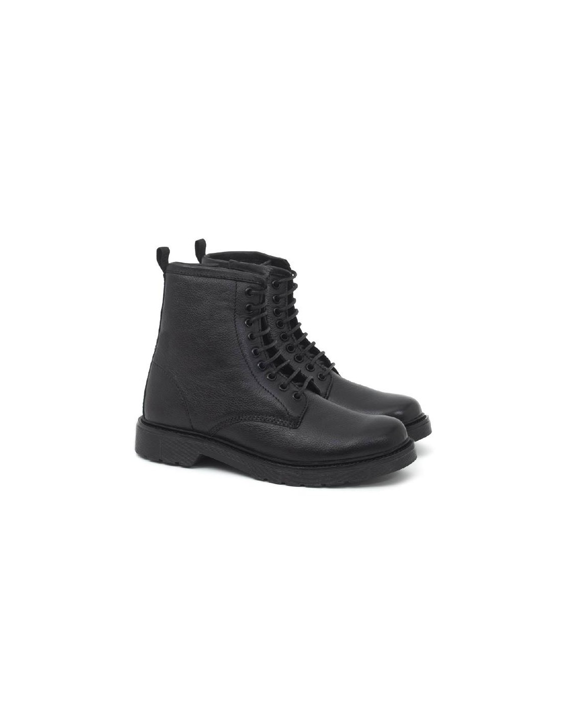 ortiz & reed Botín de piel granulado color negro NAGORO-BLACK