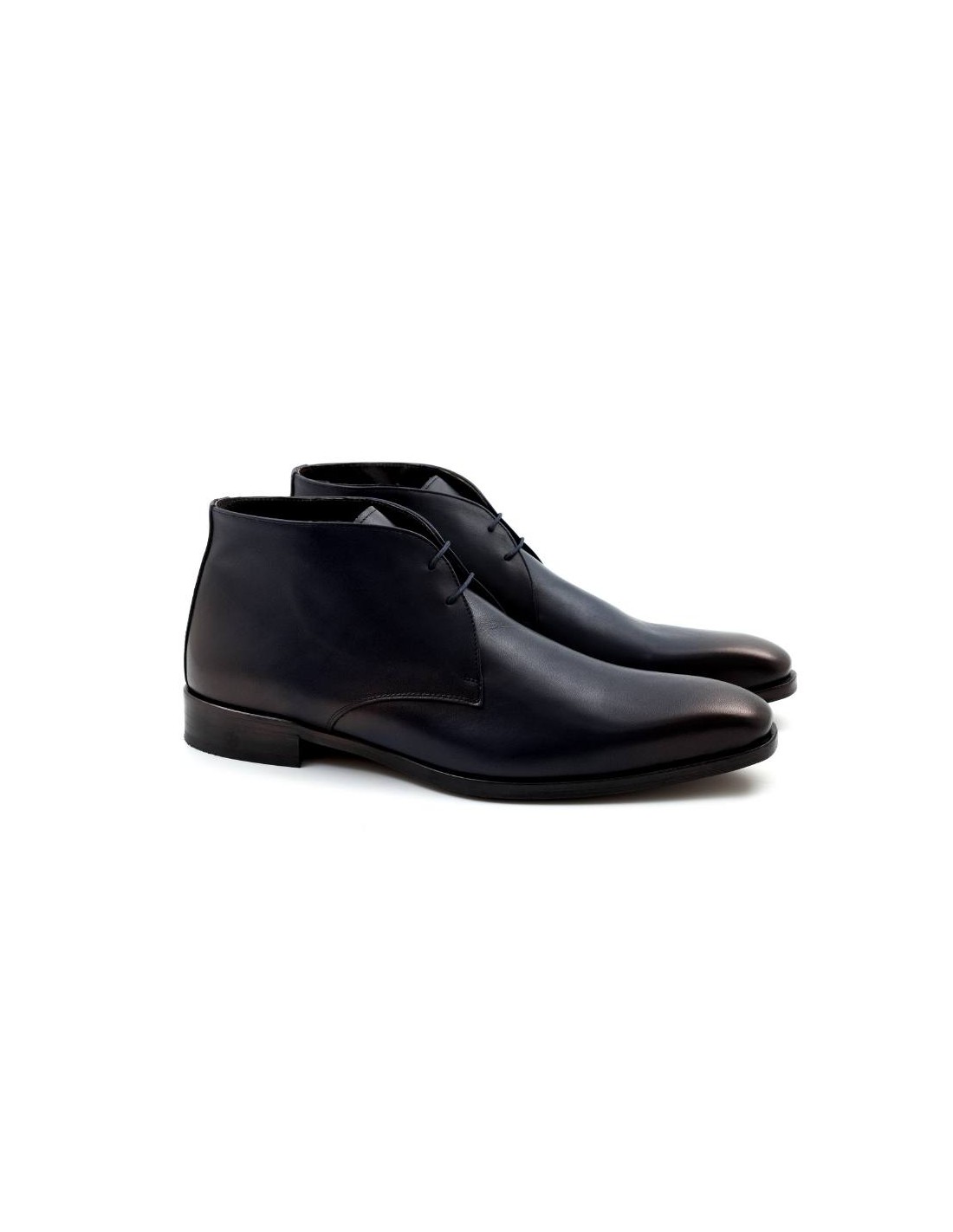 ortiz & reed Botín de piel liso color azul CROMPO-NAVY