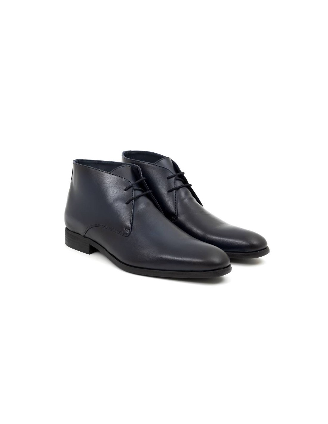 ortiz & reed Botín de piel liso color azul CRUPORT-NAVY