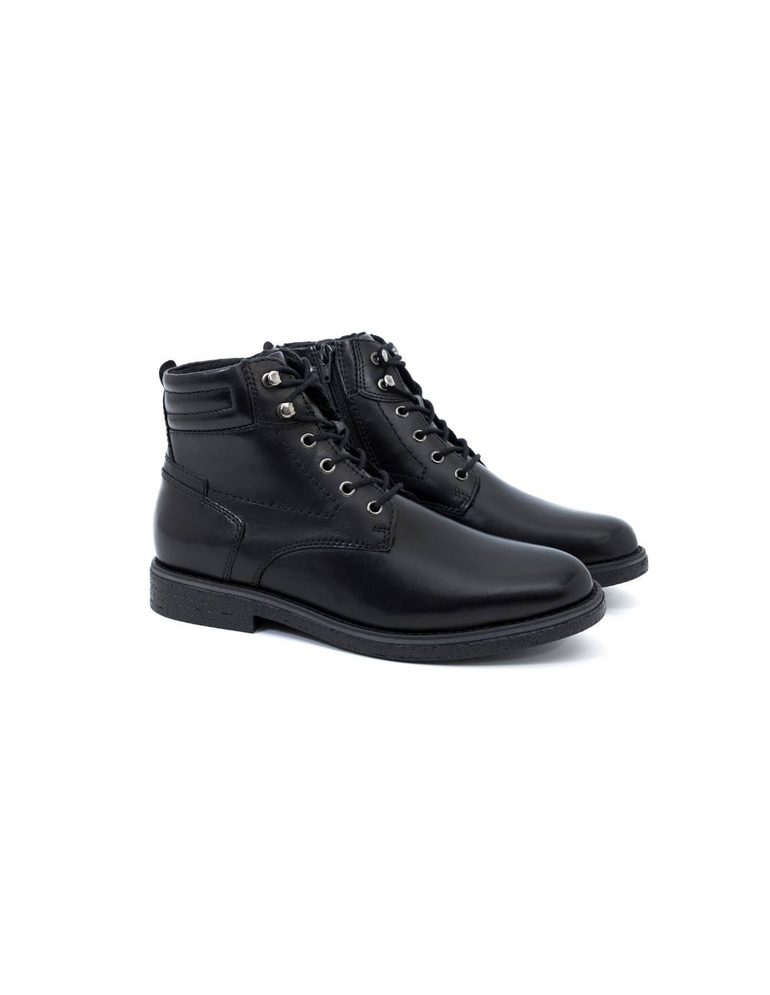 ortiz & reed Botín de piel liso color negro BERTONE-BLACK