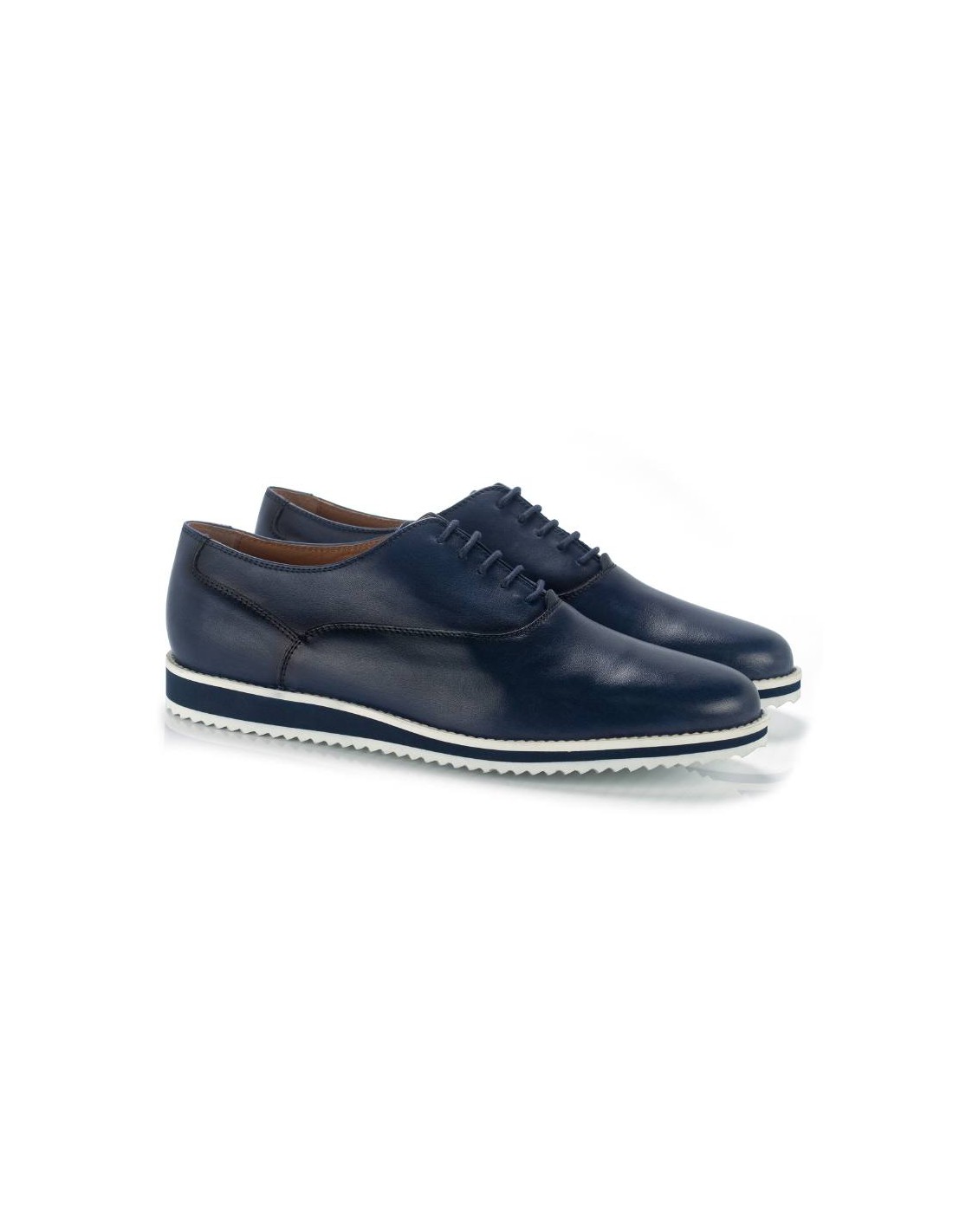 ortiz & reed Oxford de piel liso color azul DEKOT-NAVY