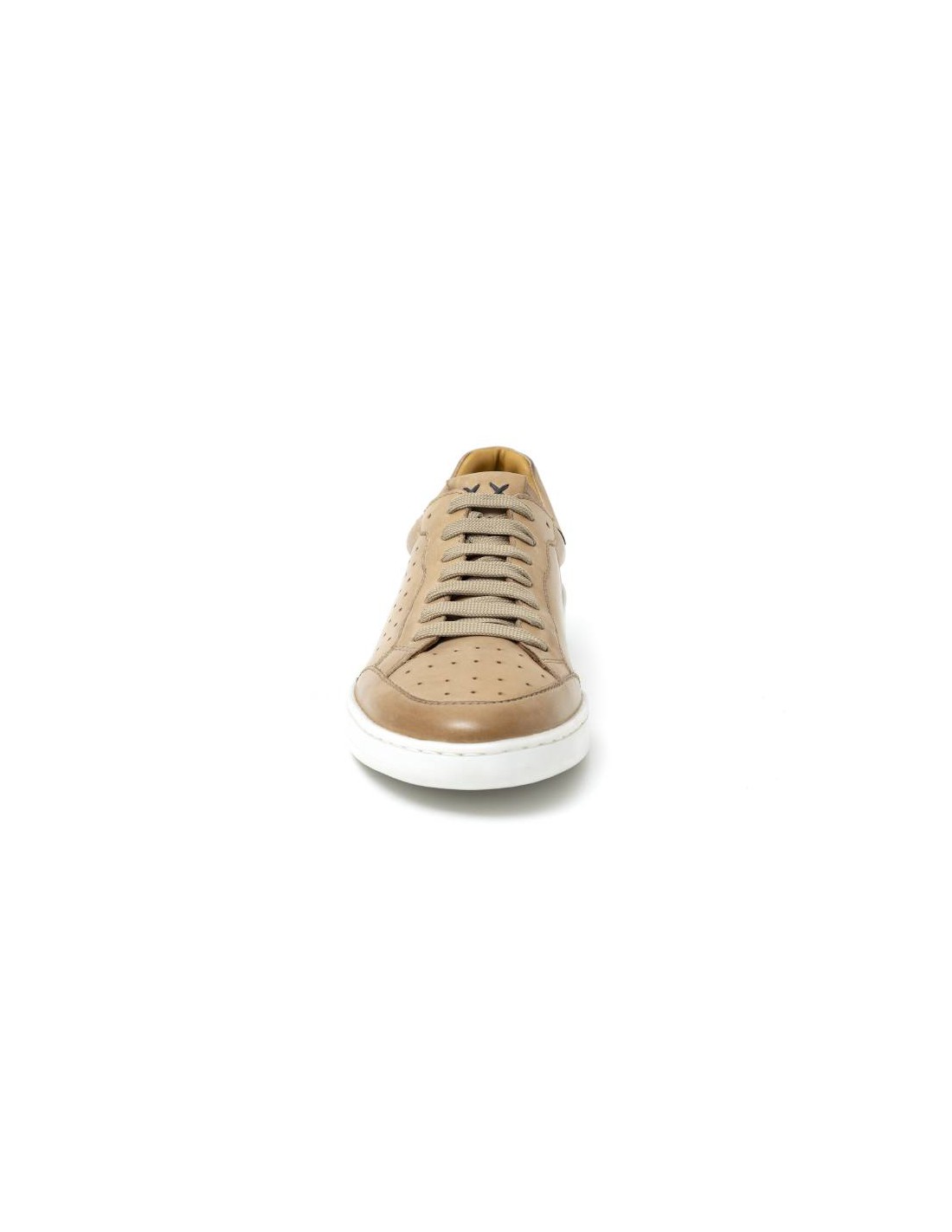 ortiz & reed Sneakers de piel acabado picado color beige DARRA-BEIGE Descuento por venta flash