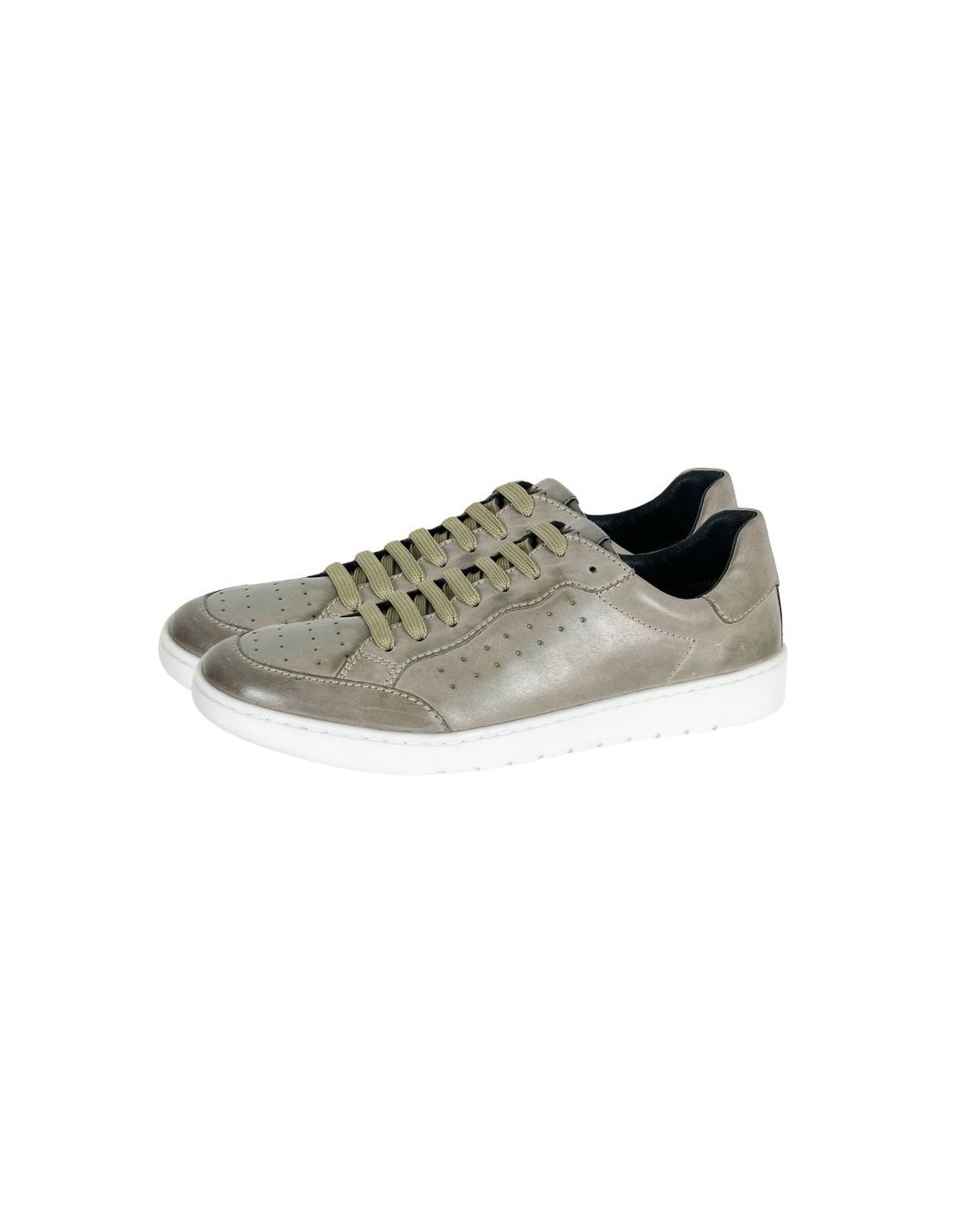 ortiz & reed Sneakers de piel acabado picado color gris DARRA-GREY Ofertas especiales