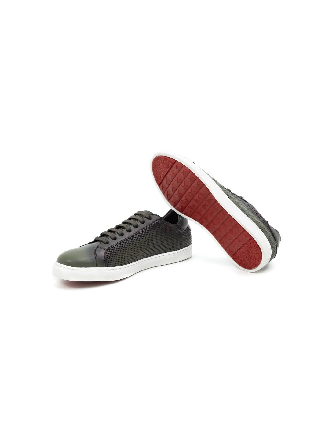 ortiz & reed Sneakers de piel grabado color verde CATAMOR-VERDE Precio ultrabajo