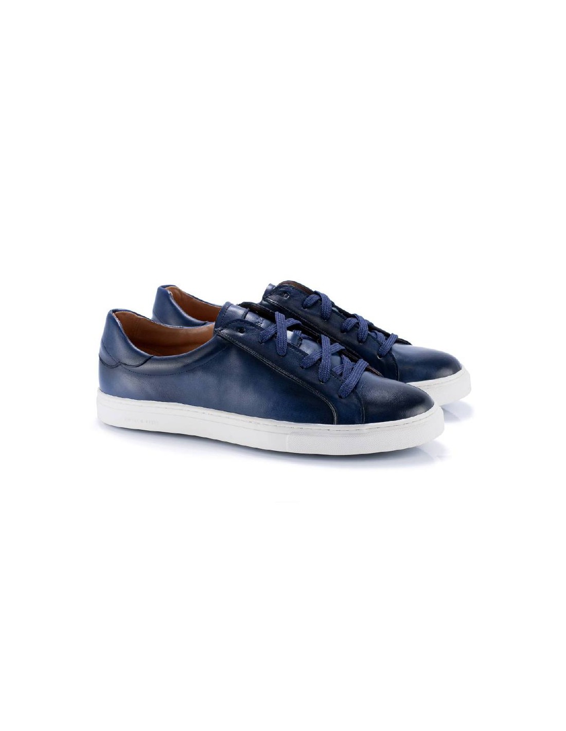 ortiz & reed Sneakers de piel liso color azul PLEAK-MARINO