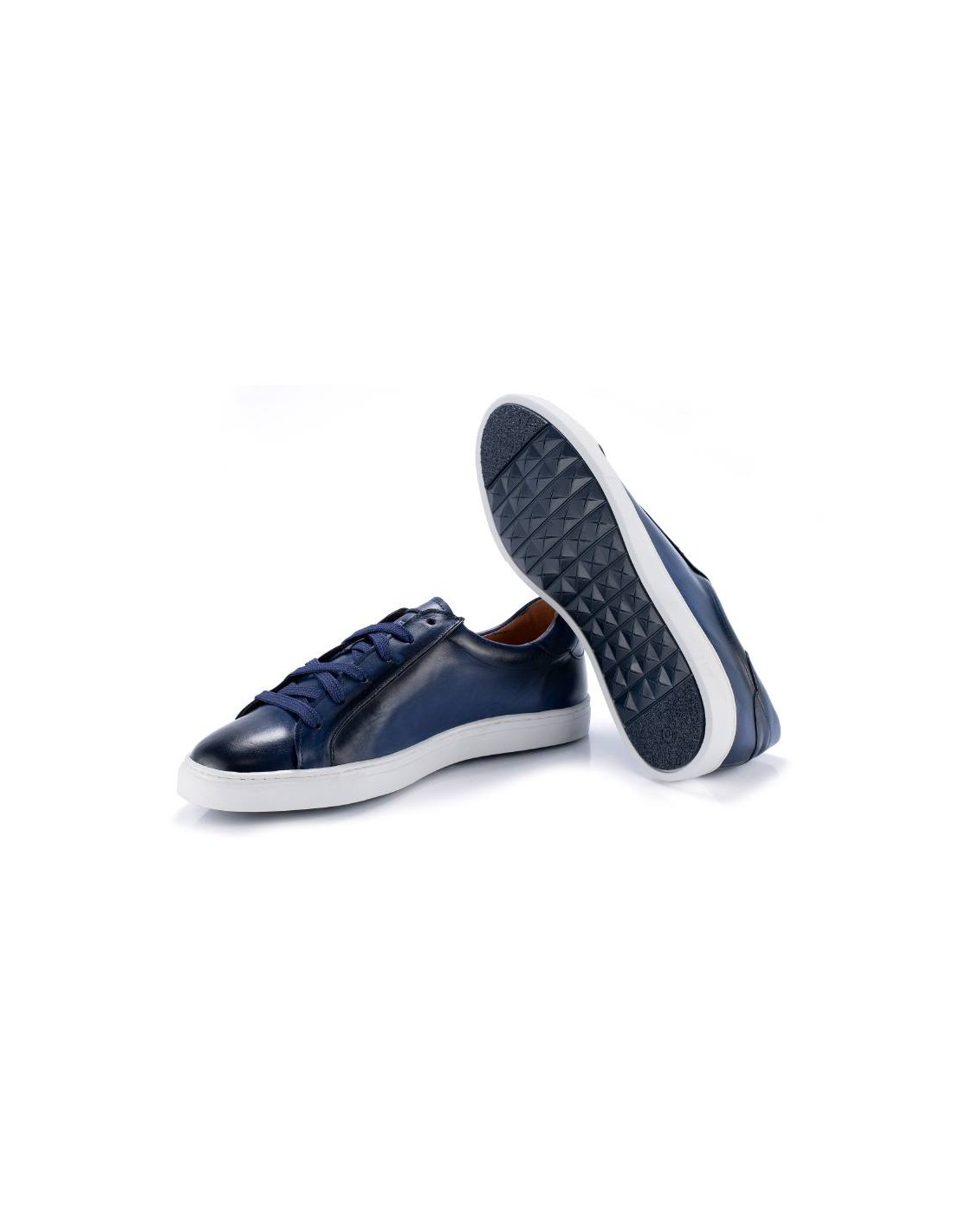 ortiz & reed Sneakers de piel liso color azul PLEKOR-MARINO Rebajas