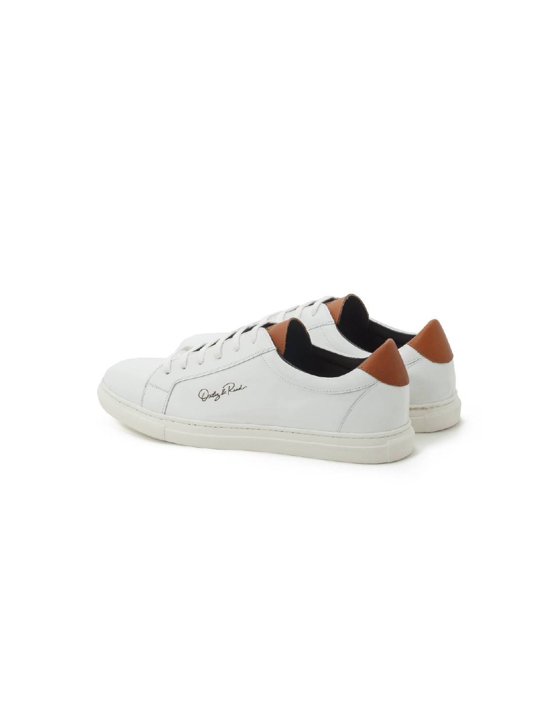 ortiz & reed Sneakers de piel liso color cuero LETERO-BLANCO-CUERO Venta caliente