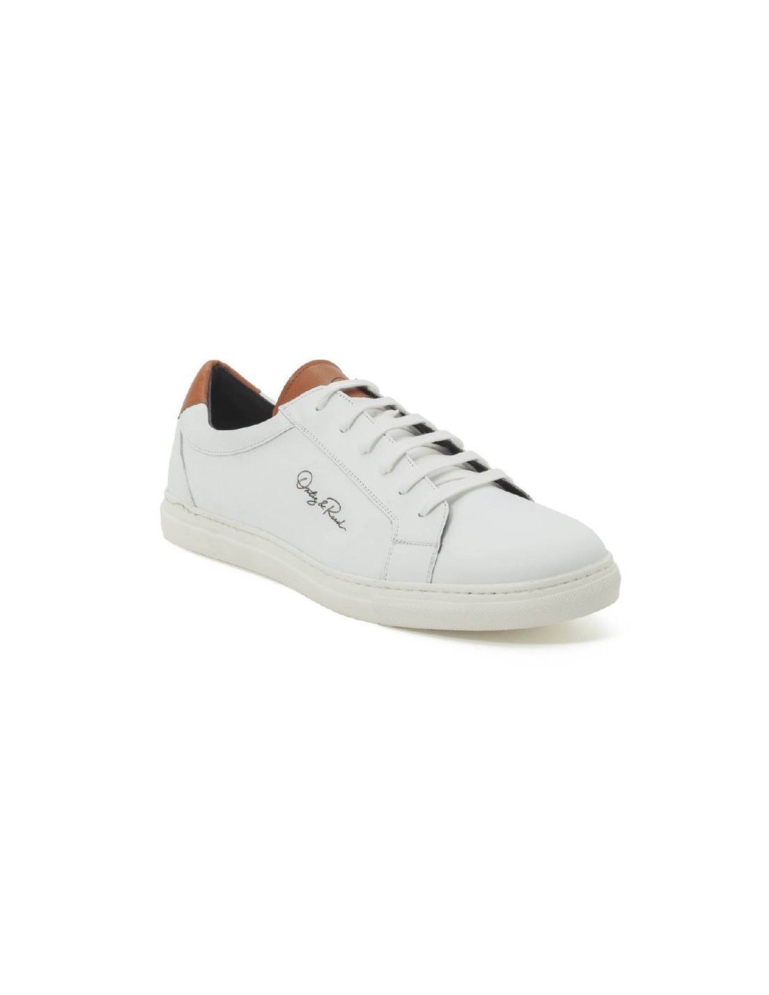 ortiz & reed Sneakers de piel liso color cuero LETERO-BLANCO-CUERO Venta caliente