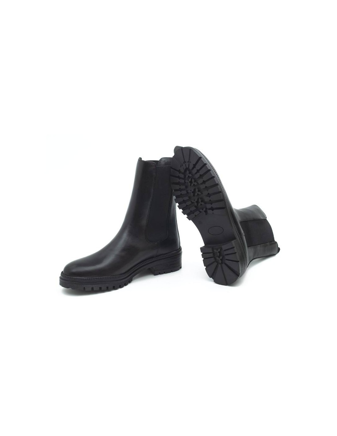 ortiz & reed Botines de mujer de piel acabado a mano color negro W-NOWORO-NEGRO Liquidación