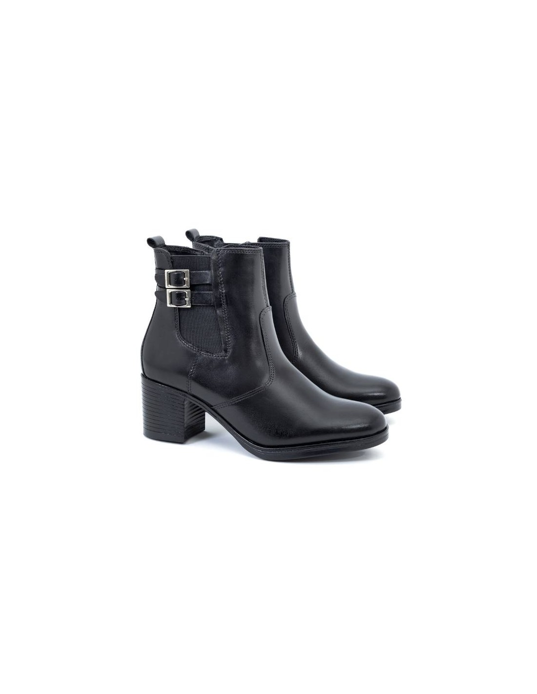ortiz & reed Botines de mujer de piel acabado a mano color negro W-PRIOCHE-NEGRO