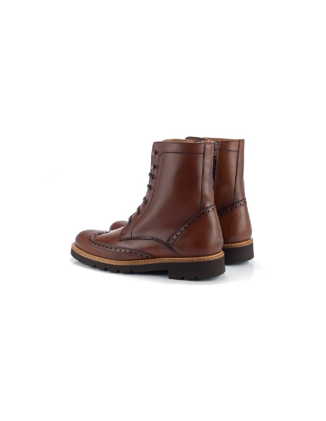ortiz & reed Botines de mujer de piel con cordón de piel color cuero W-CABRILE-CUERO Oferta especial