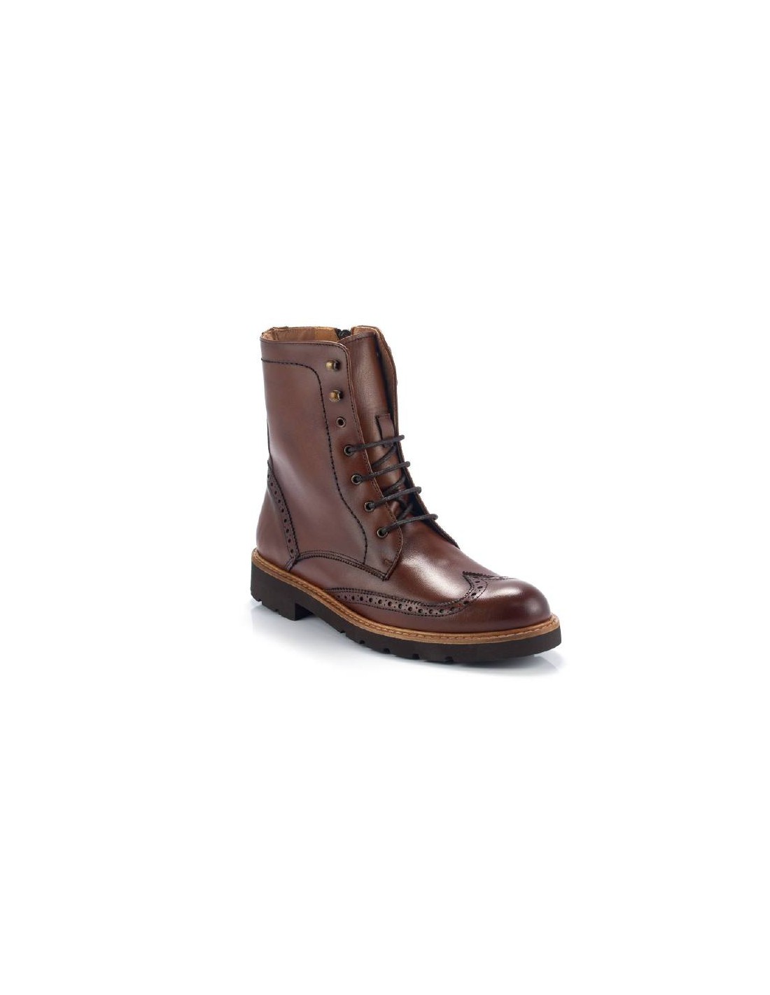 ortiz & reed Botines de mujer de piel con cordón de piel color cuero W-CABRILE-CUERO Oferta especial