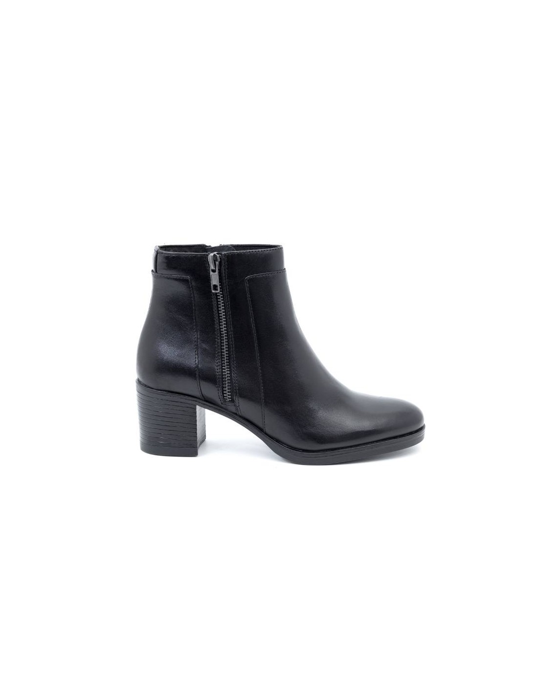 ortiz & reed Botines de mujer de piel con cremallera color negro W-NUMAR-NEGRO Últimos 3 días