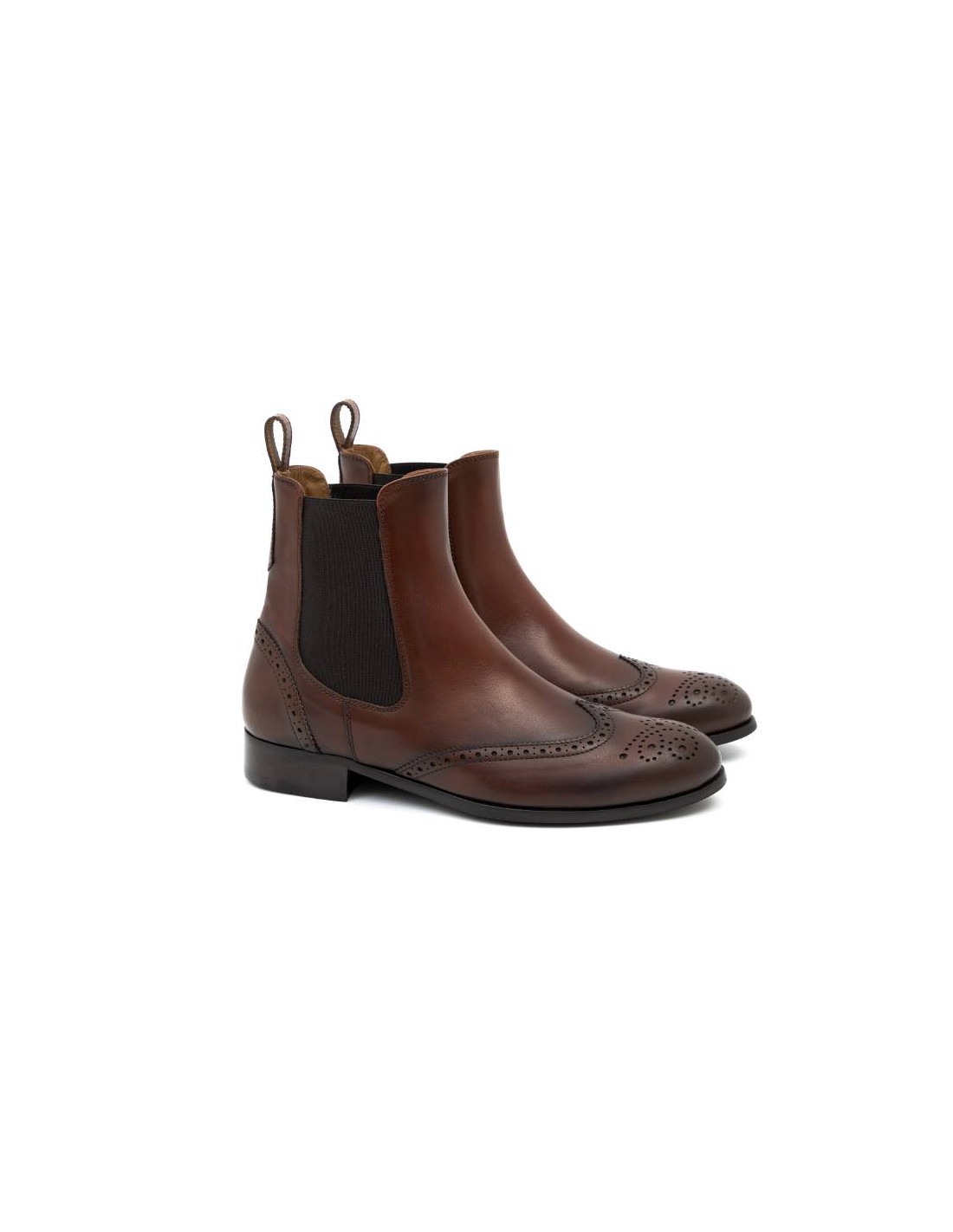 ortiz & reed Botines de mujer de piel con maría color cuero W-CORTELI-CUERO