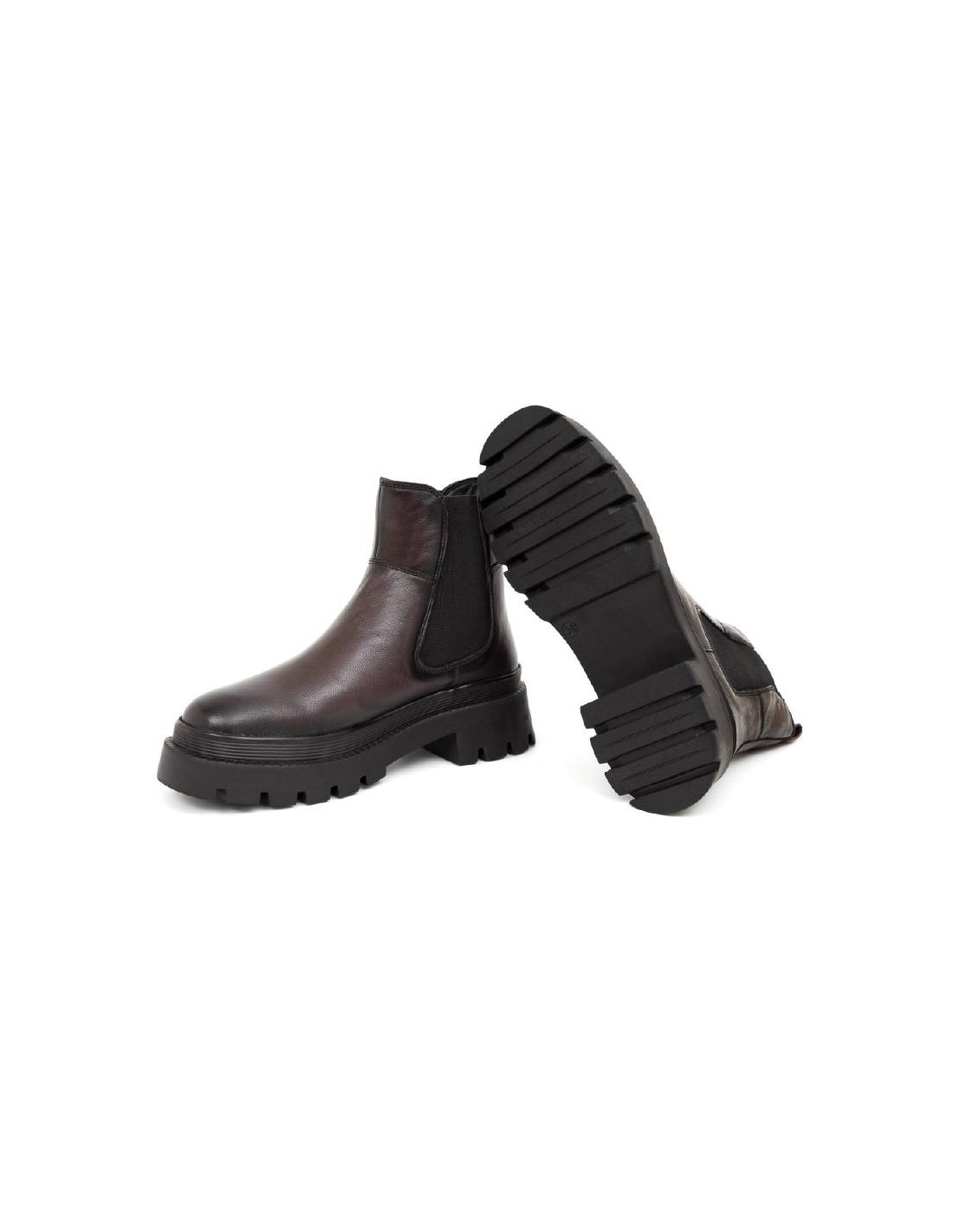ortiz & reed Botines de mujer de piel liso color burdeos W-NUBOR-BURGUNDY Últimos 2 días