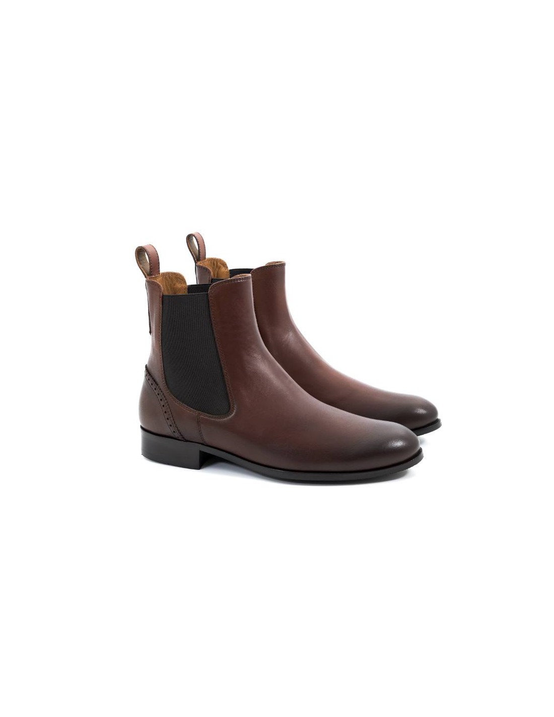 ortiz & reed Botines de mujer de piel liso color cuero W-CREED-CUERO