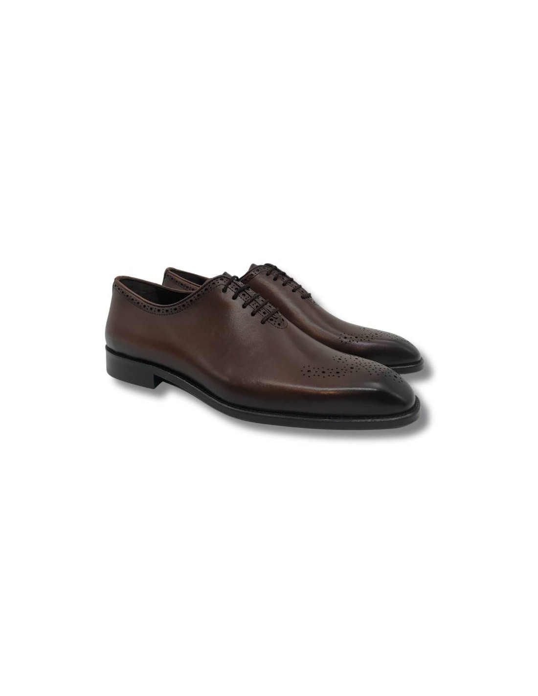 ortiz & reed Oxford de piel con picado maría color cuero