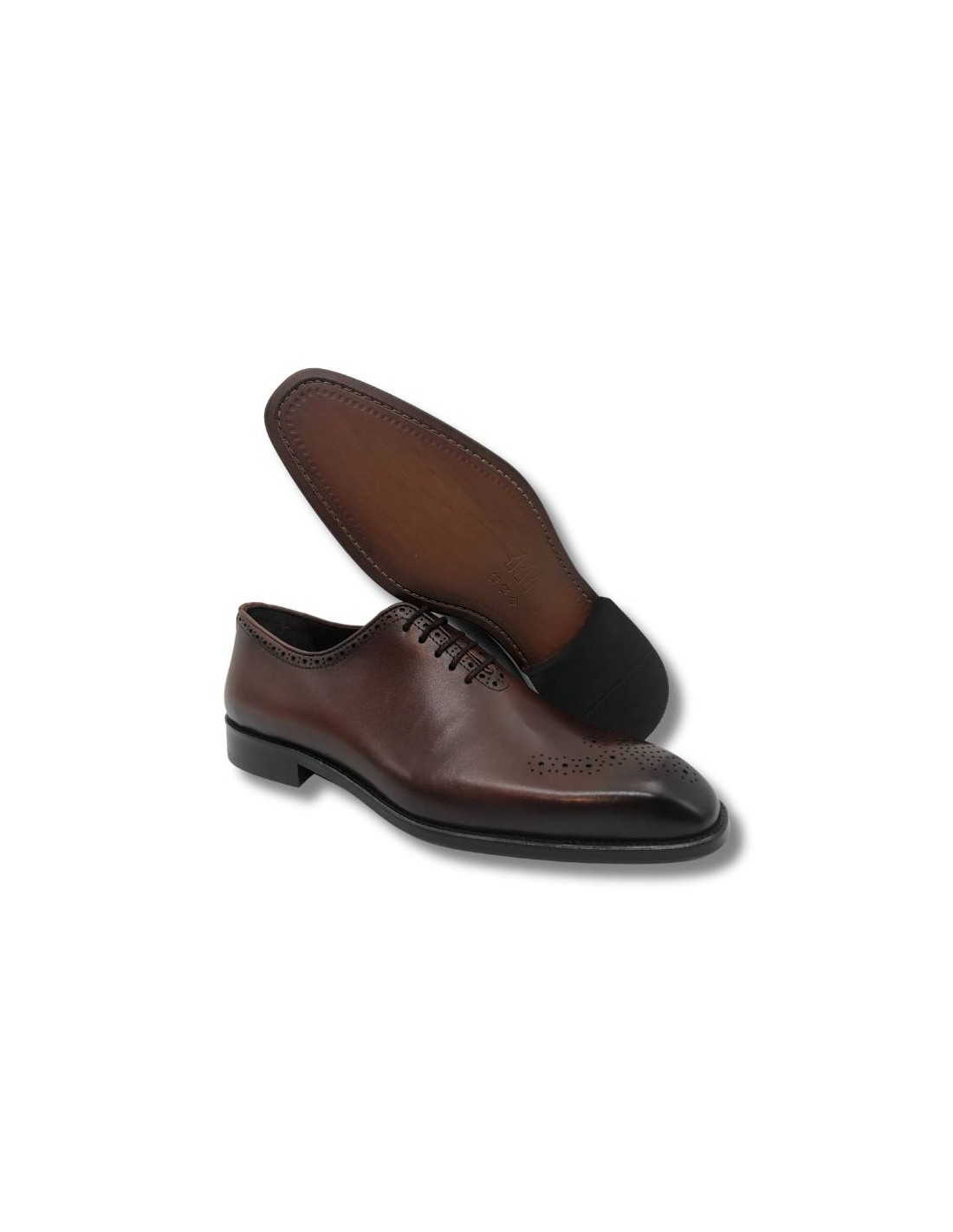 ortiz & reed Oxford de piel con picado maría color cuero Libre de impuestos