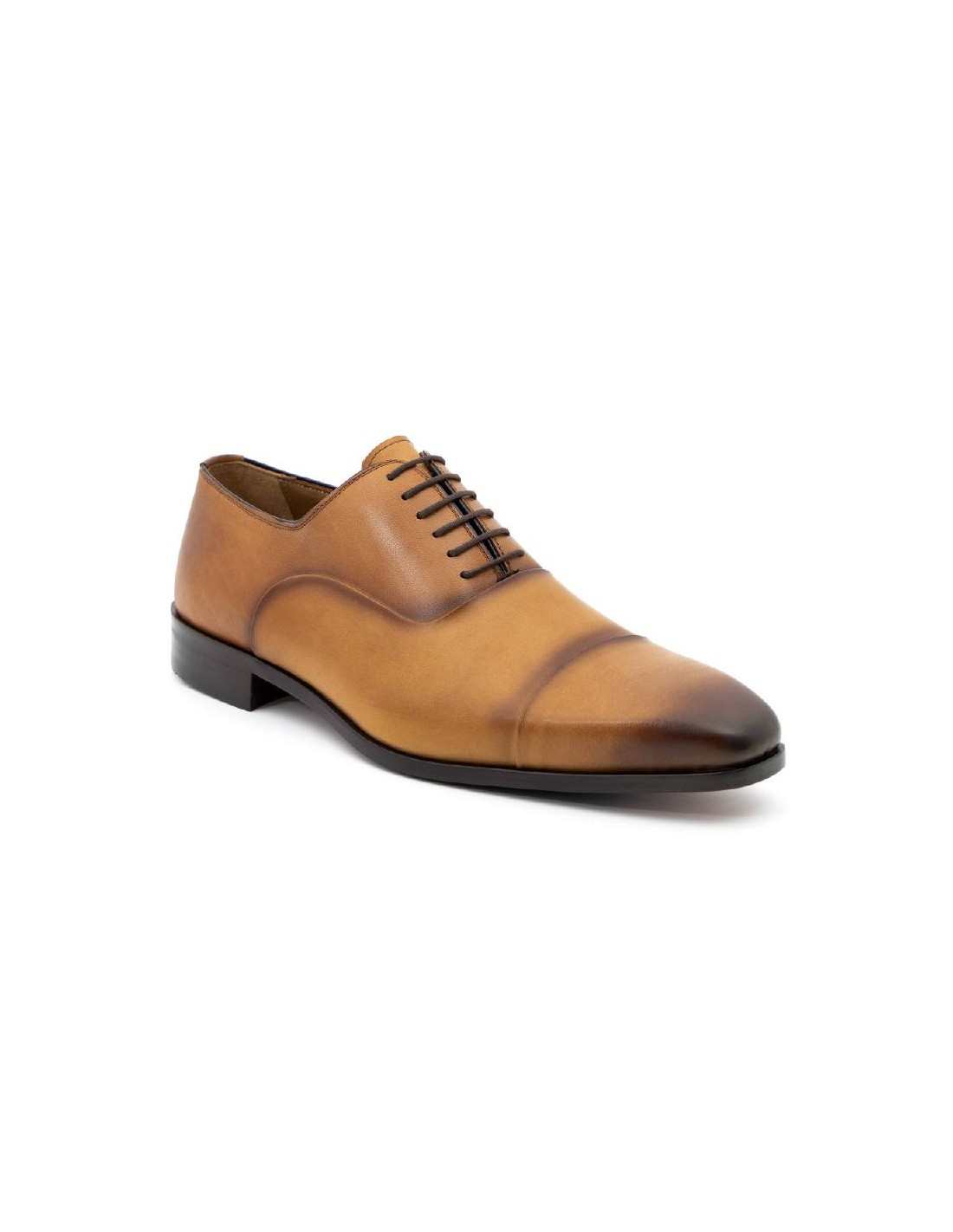 ortiz & reed Oxford de piel de costura vuelta color cuero VANITO-G-COGNAC Última moda