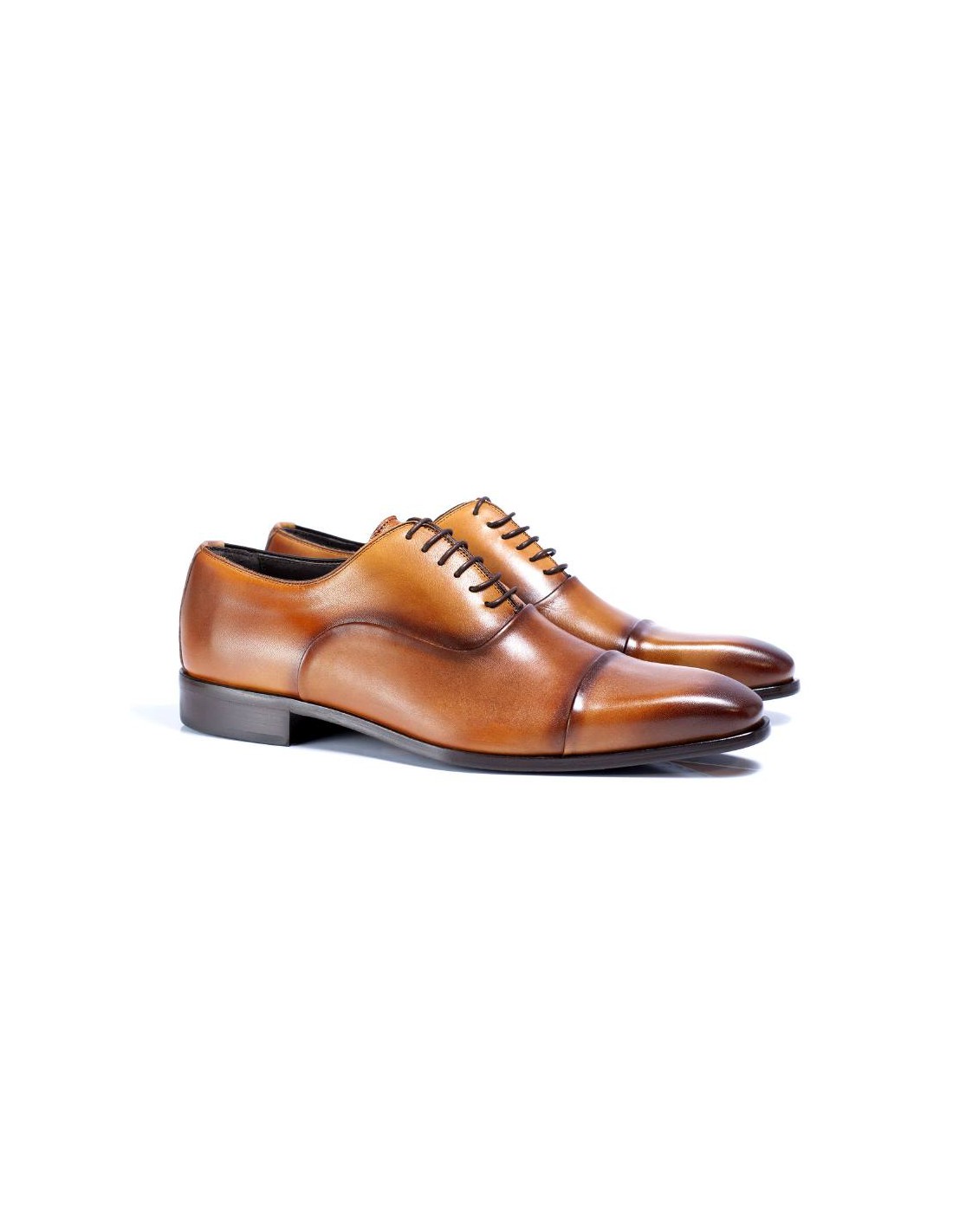ortiz & reed Oxford de piel de costura vuelta color cuero VANUX-CUERO