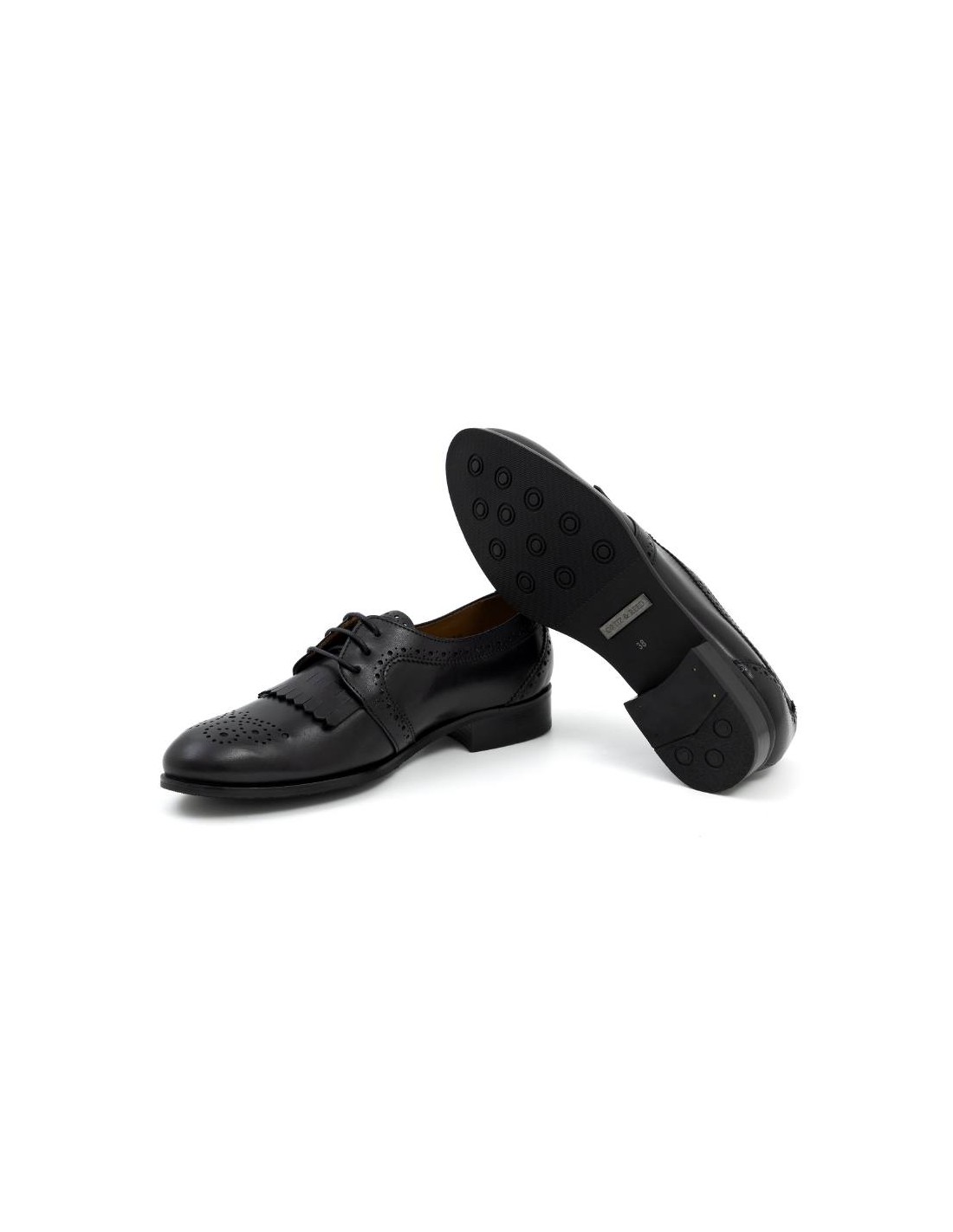 ortiz & reed Zapato de Vestir de piel con flecos color negro W-CRESHELI-NEGRO En línea