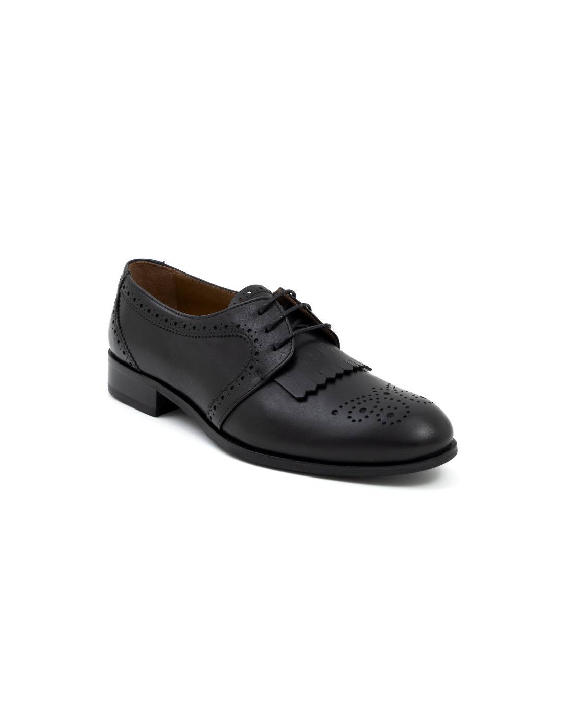ortiz & reed Zapato de Vestir de piel con flecos color negro W-CRESHELI-NEGRO En línea