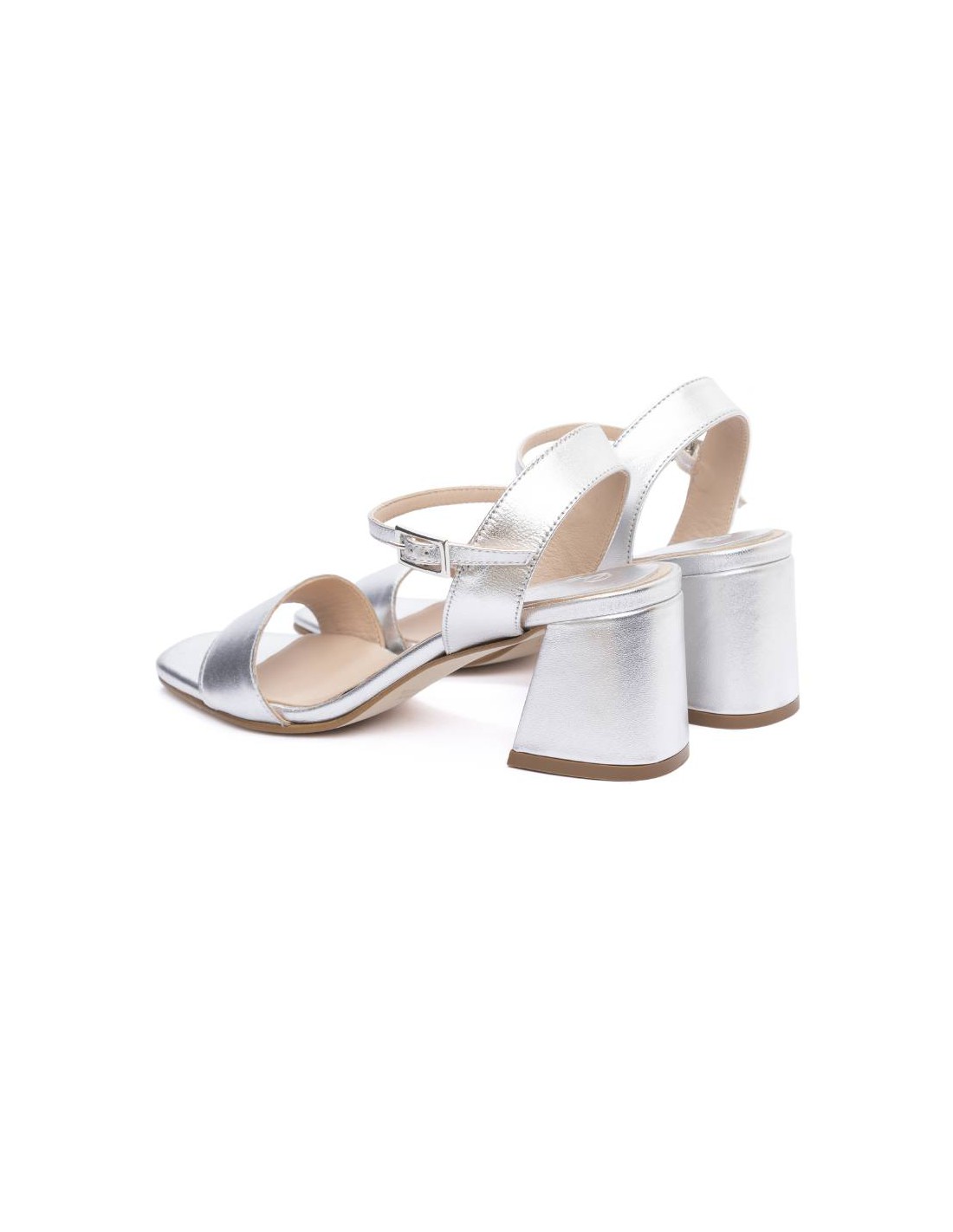 ortiz & reed Zapato de Vestir de piel con hebilla color plata W-NATALIE-PLATA Rebajas